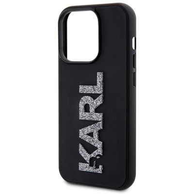 6. Etui Karl Lagerfeld 3D Rubber Glitter Logo na iPhone 15 Pro Max - czarne