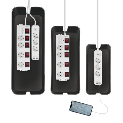 6. LogiLink KAB0077 organizator na kable Uniwersalne Skrzynka kablowa Czarny 3 szt.