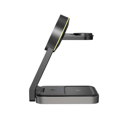 3. Ładowarka Tech-Protect QI15W-A28 indukcyjna MagSafe 3w1 ze stojakiem na smartfon / Apple Watch / AirPods - czarna