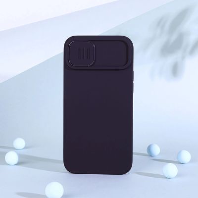 16. Nillkin CamShield Silky Silicone Case etui iPhone 14 Plus pokrowiec z osłoną na aparat fioletowy