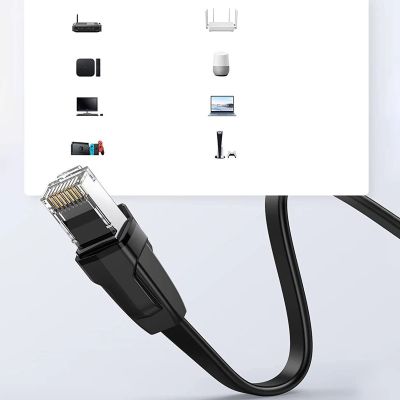 6. Kabel Ugreen NW102 50176 płaski sieciowy LAN Ethernet Cat. 6 5m - czarny
