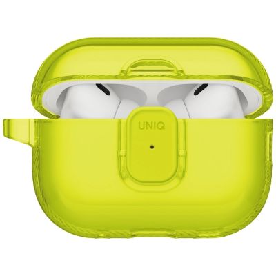 3. Etui UNIQ Glase Pro na AirPods Pro 3 Lock Case - przezroczysto-żółte