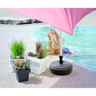 14. PODSTAWA DO PARASOLA UMBRELLA BASE  OKRĄGŁA RATAN  BIAŁY