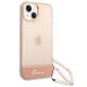 3. Etui Guess Translucent Pearl Strap na iPhone 14 Plus - różowe