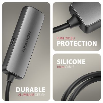 4. Axagon RVC-HI8KPD, USB-C -> HDMI 2.1 redukce / adaptér, 8K/60Hz, 4K/144Hz, HDR10+, PD100W 0,16 m USB Type-C HDMI + USB Type-C