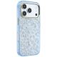 4. Etui Guess IML Leopard Glitter Triangle Logo MagSafe na iPhone 17 Pro Max / 18 Pro Max - niebieskie