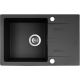 Zlewozmywak PYRAMIS LEFKADA (68x44) 1B 1D czarny + Bateria Flessi Black Edision - 070 260 611F