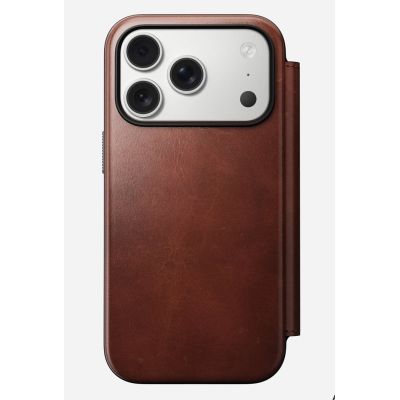 5. NOMAD Modern Leather Folio - skórzane etui do iPhone 17 Pro kompatybilne z MagSafe, skóra Horween (olde dublin)