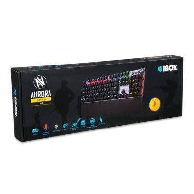 52. Klawiatura mechaniczna IBOX AURORA K-4 RGB IKGMK4 (USB; (US); kolor czarny)