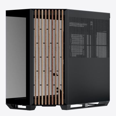 4. Obudowa PC APNX V1, Midi-Tower, ATX, Tempered Glass, Holz, schwarz