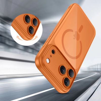 6. Etui Tech-Protect Magpeak Magsafe CC na iPhone 17 Pro - przezroczysto-pomarańczowe