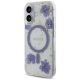 2. Etui Guess Resin Flowers Glitter MagSafe na iPhone 16 - fioletowe