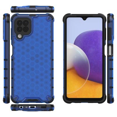 2. Honeycomb etui pancerny pokrowiec z żelową ramką Samsung Galaxy A22 4G niebieski