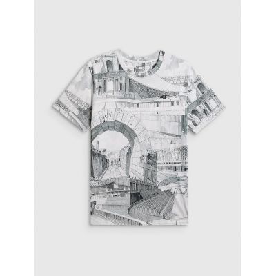 8. T-shirt regular z nadrukiem męski 4F 4FRSS26TTSHM3641-97A