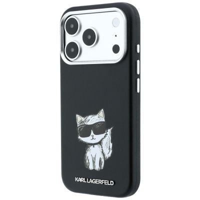 3. Etui Karl Lagerfeld Smooth Choupette Sketch MagSafe do iPhone 18 Pro / 17 Pro / 18 Pro  - czarne