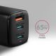 2. AXAGON ACU-DPQ65 Ładowarka sieciowa, GaN 65W, 3x port (USB-A + dual USB-C), PD3.0/QC4+/PPS/Apple
