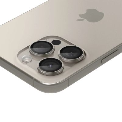 5. Osłona aparatu Spigen Optik.tR EZ Fit Camera Protector na iPhone 14 Pro / Pro Max / 15 Pro / Pro Max - tytan naturalny 2 szt.