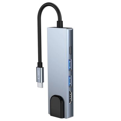 5. HUB Tech-Protect V3 5w1 USB-C - USB-A 3.0 / USB-A 2.0 / USB-C / HDMI / RJ45 - szary