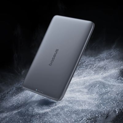 5. Powerbank Baseus PicoGo AM41 5000mAh 20W ultra-cienki, kompatybilny z MagSafe z czarnym kablem Baseus Simple USB-C 60W 30cm - szary