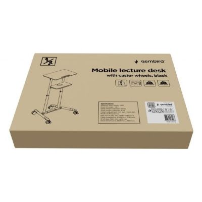 5. Stojak mobilny z kółkami z regulacją wysokości czarny Gembird
