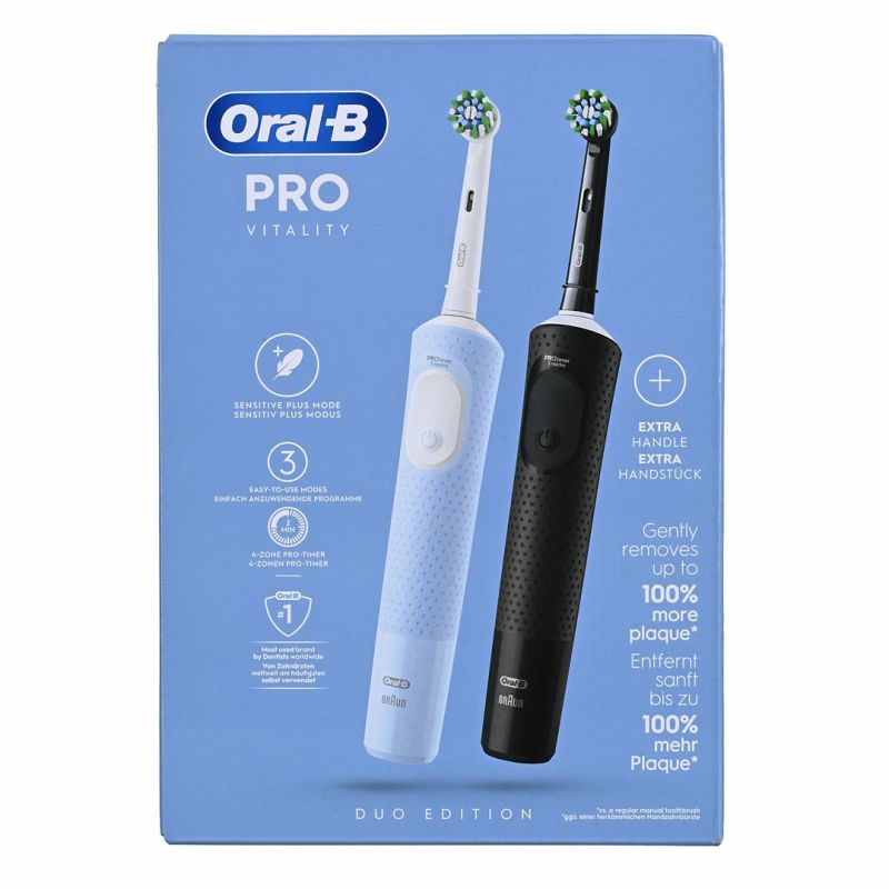 30. Oral-B Vitality Pro Duo Dorosły Obrotowo-pulsacyjna szczoteczka do zębów Czarny, Niebieski, Biały