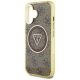 6. Etui Guess IML Metal Glitter 4G Circle Triangle MagSafe na iPhone 16 - brązowy