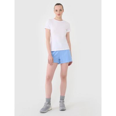 5. T-shirt slim gładki damski 4F 4FWMM00TTSHF2673-10S