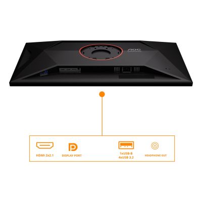 20. AOC G4 U32G4U monitor komputerowy 80 cm (31.5") 3840 x 2160 px 4K Ultra HD Czarny, Czerwony