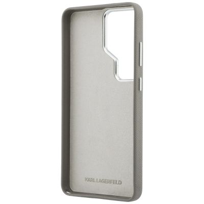 7. Etui Karl Lagerfeld Saffiano Double Heads Metal na Samsung Galaxy S26 Ultra - srebrne