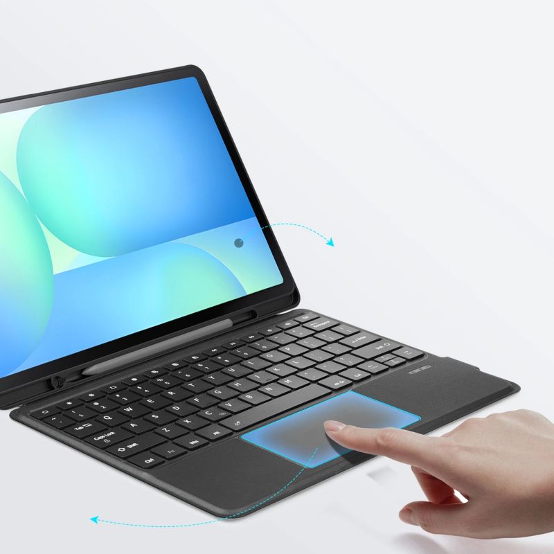9. Etui z klawiaturą Dux Ducis (DK series) na Samsung Tab S10 FE+ (Plus) z podświetleniem - czarna