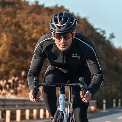 6. Kurtka rowerowa Rockbros jesień/zima z długim rękawem L - czarna