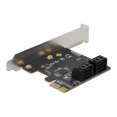 DeLOCK 4 portowy SATA PCI Express x1 Card - Konstrukcja niskoprofilowa