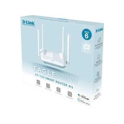 4. D-Link EAGLE PRO AI AX1500 Smart Router router bezprzewodowy Gigabit Ethernet Dual-band (2.4 GHz/5 GHz) Biały