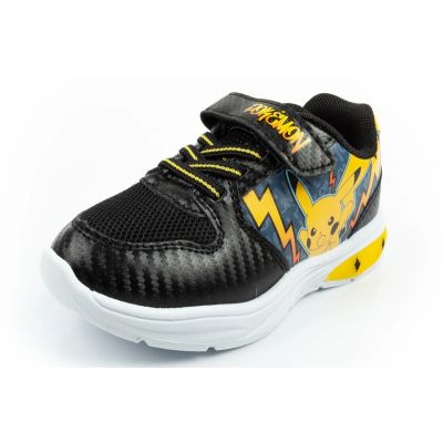 3. Leomil buty sportowe dziecięce sneakersy Pokemon lekkie na rzep LED czarne żółte