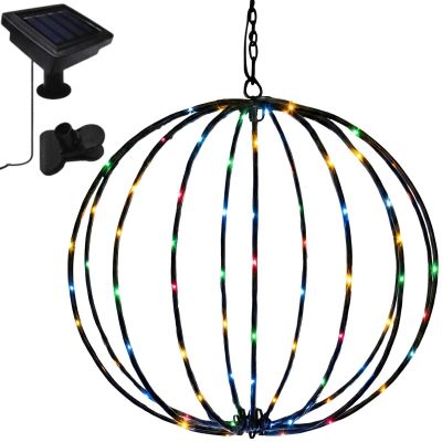 14. LAMPA SOLARNA WISZĄCA KULA 30CM 120 LED MULTIKOLOR