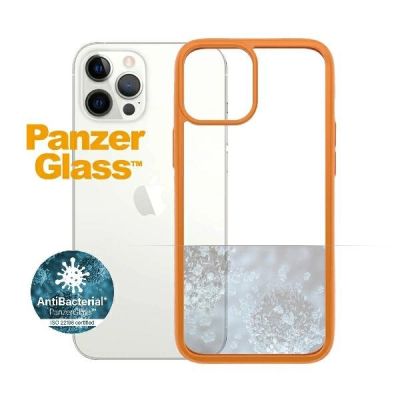 5. Etui PanzerGlass ClearCase na iPhone 12 Pro Max - przezroczysto-pomarańczowe
