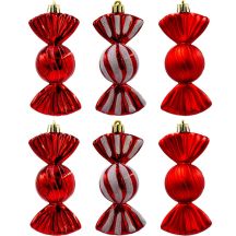 BOMBKA FORMÓWKA PLASTIKOWA BEZPIECZNA CUKIERKI 6SZT MICA CZERWONE