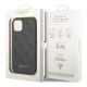 8. Etui Guess 4G Metal Gold Logo na iPhone 14 Plus / 15 Plus - szare