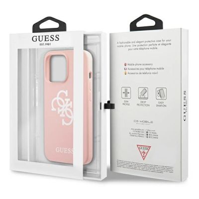 8. Etui Guess Silicone 4G Logo na iPhone 13 Pro Max 6,7" - różowe