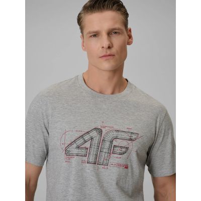 3. T-shirt regular z nadrukiem męski 4F 4FRSS26TTSHM3989-10S