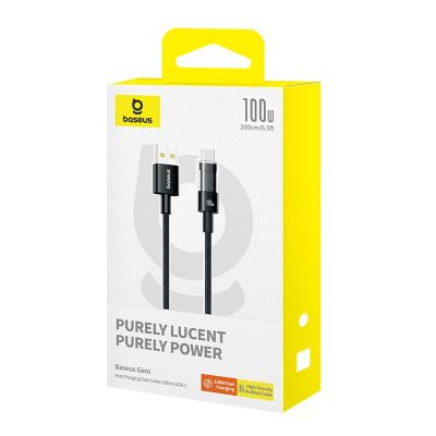 5. Kabel Baseus Gem USB-USB C 100W 2m (czarny)