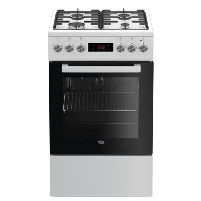 Kuchnia gazowo-elektryczna BEKO FSE52320DWD | termoobieg | czyszczenie parą | biały