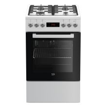 Kuchnia gazowo-elektryczna BEKO FSE52320DWD | termoobieg | czyszczenie parą | biały