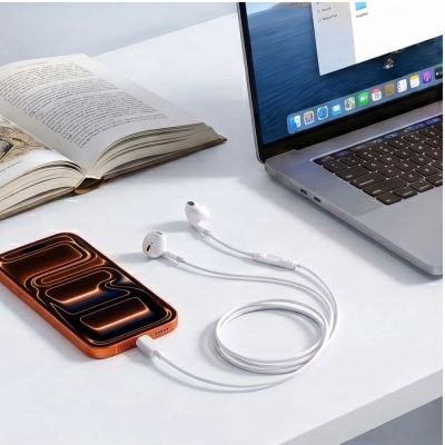 5. Słuchawki przewodowe Tech-Protect Ultraboost Core G4 USB-C - białe