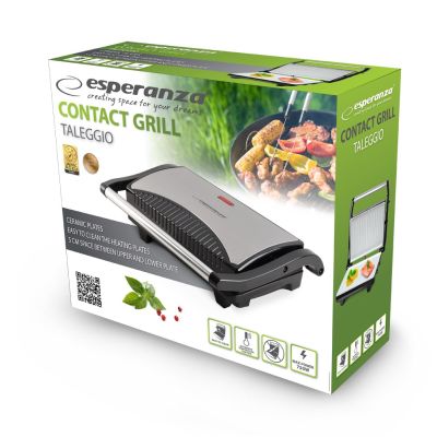 4. Grill elektryczny stołowy Esperanza Taleggio EKG006 (stołowy-zamknięty; 750W; kolor inox)