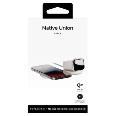 5. Bezprzewodowa ładowarka podróżna Qi2 15W do dwóch urządzeń kompatybilna z MagSafe (sandstone)