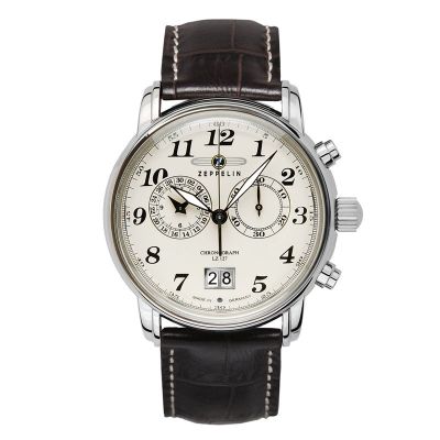 4. Zeppelin 7684-5 zegarek Wrist watch Męski Kwarc Srebrny