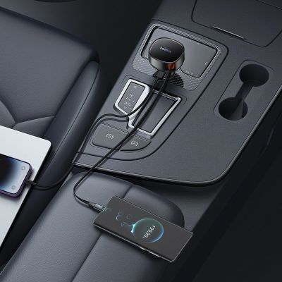 9. Ładowarka samochodowa Baseus Enjoyment Pro 55W USB-A ze zwijanym kablem Lightning - czarna