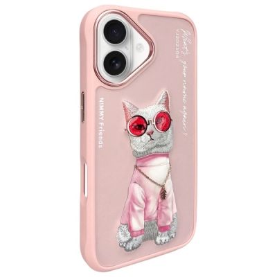 2. Etui Nimmy Glasses Cool Cat na iPhone 16 - różowe