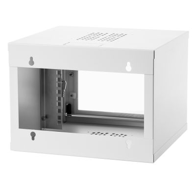 2. Szafka wisząca 19'' 4U 568x400 drzwi szklane RAL7035
